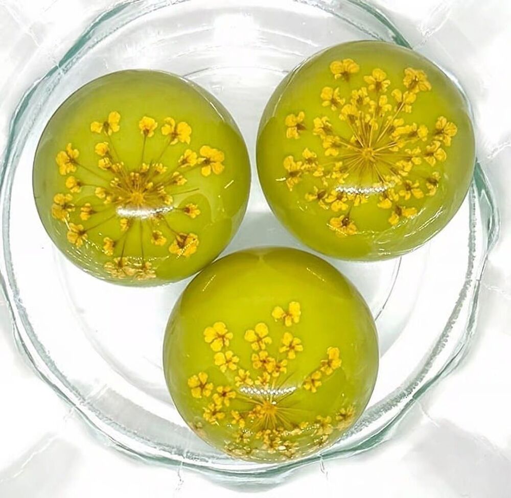 3pcs Beads for Jewelry #20714 Dome Resin Cabochon Dandelion